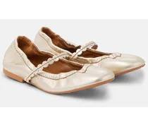 See By Chloé Ballerinas Chany aus Metallic-Leder