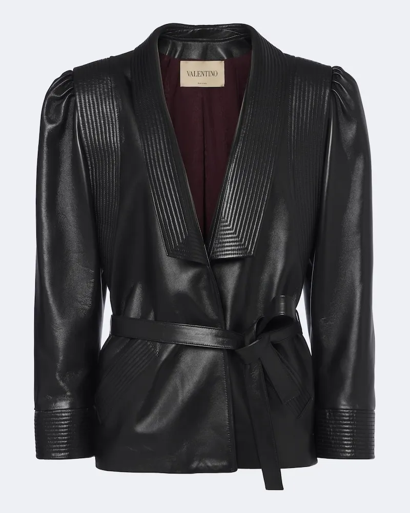 Valentino Garavani Lederjacke Schwarz