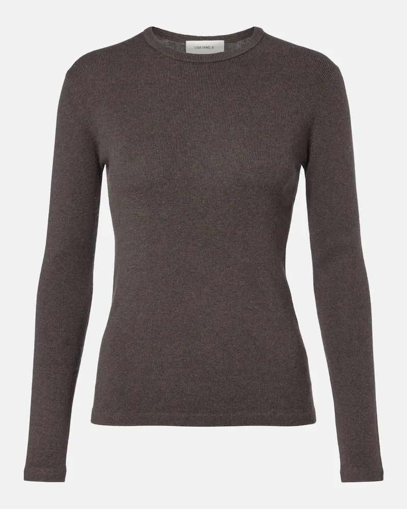 Lisa Yang Pullover Vivian aus Baumwolle und Kaschmir Braun