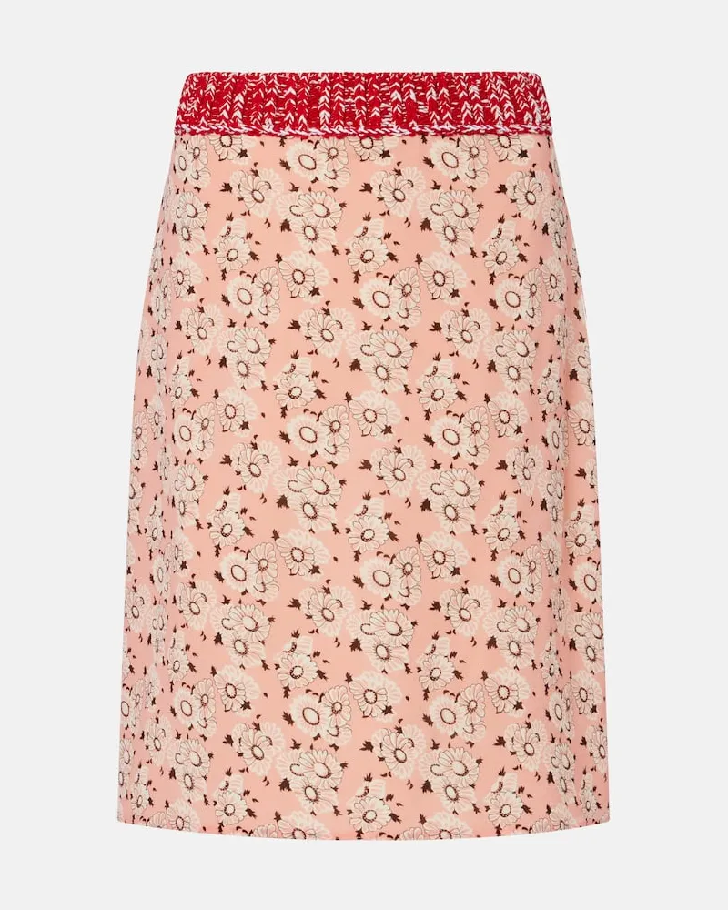 Prada Bleistiftrock aus einem Seidengemisch Rosa