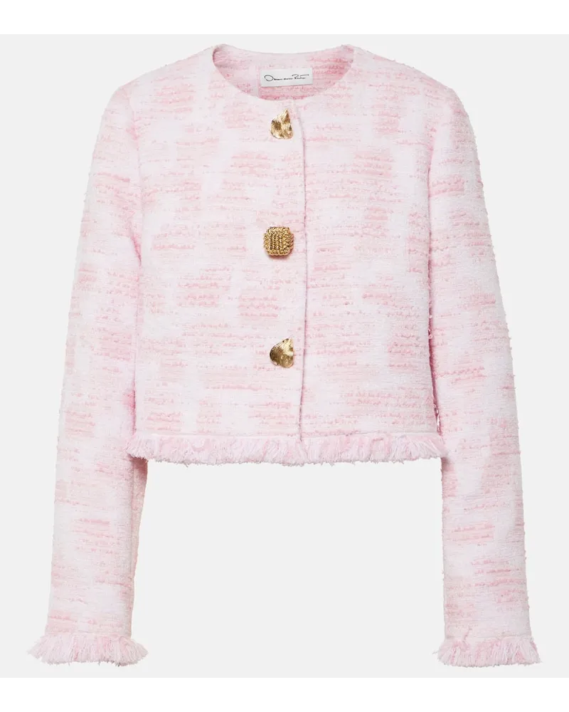 Oscar de la Renta Cropped-Jacke aus Tweed Pink