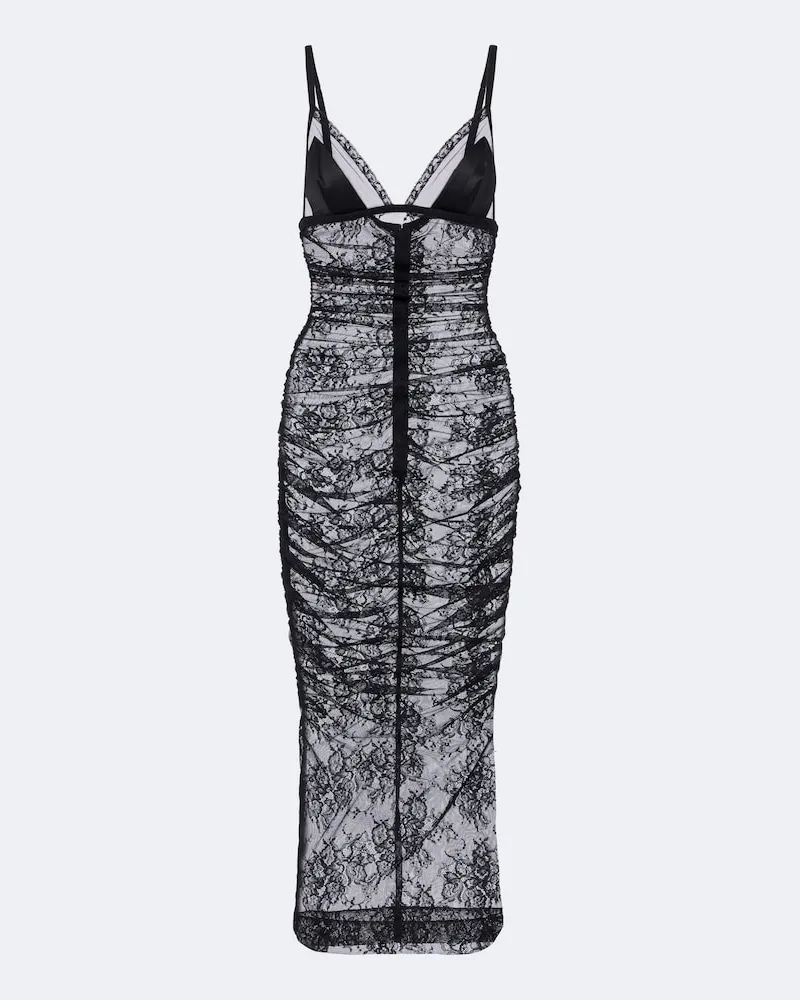 Dolce & Gabbana Midikleid aus Spitze Schwarz