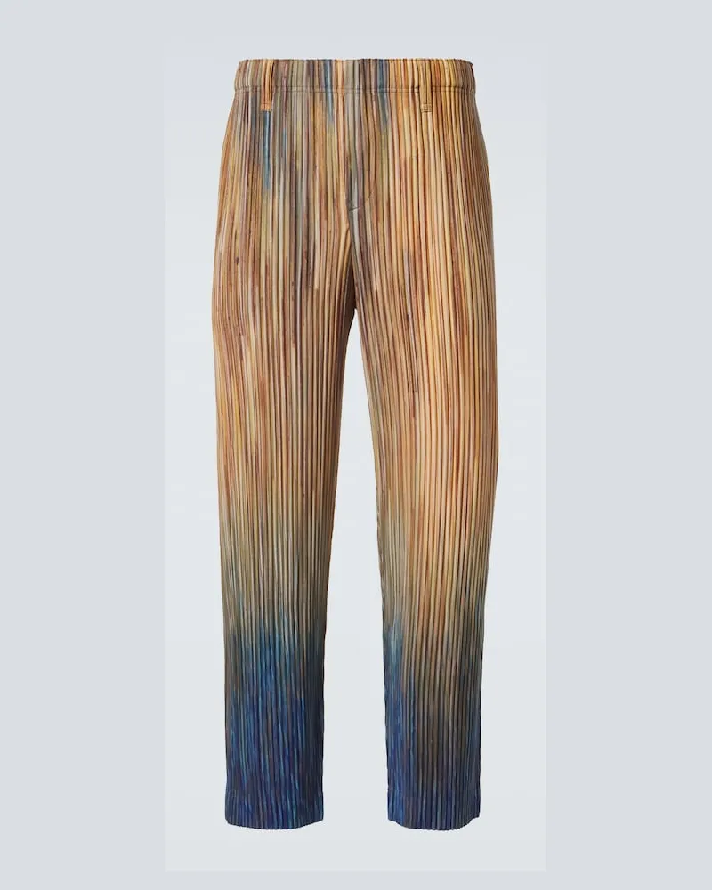 Issey Miyake Homme Plissé Issey Miyake Gerade Hose Paint Brush Close-Up Braun