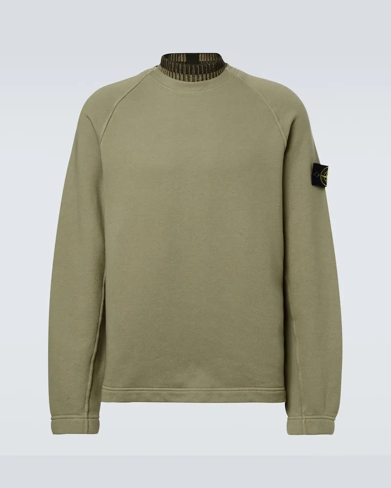 Stone Island Sweatshirt Compass aus Baumwolle Grün