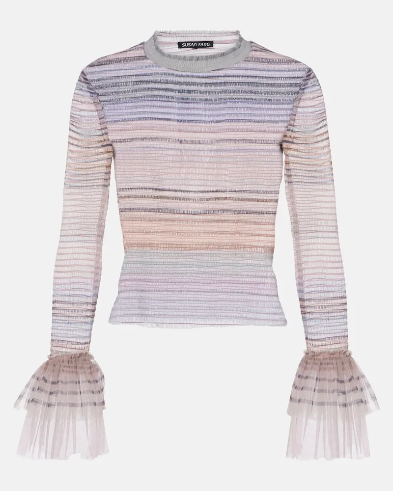 Susan Fang Top aus Tüll Multicolor