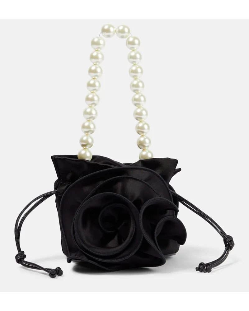 Magda Butrym Tote Bag Magda Small aus Satin Schwarz