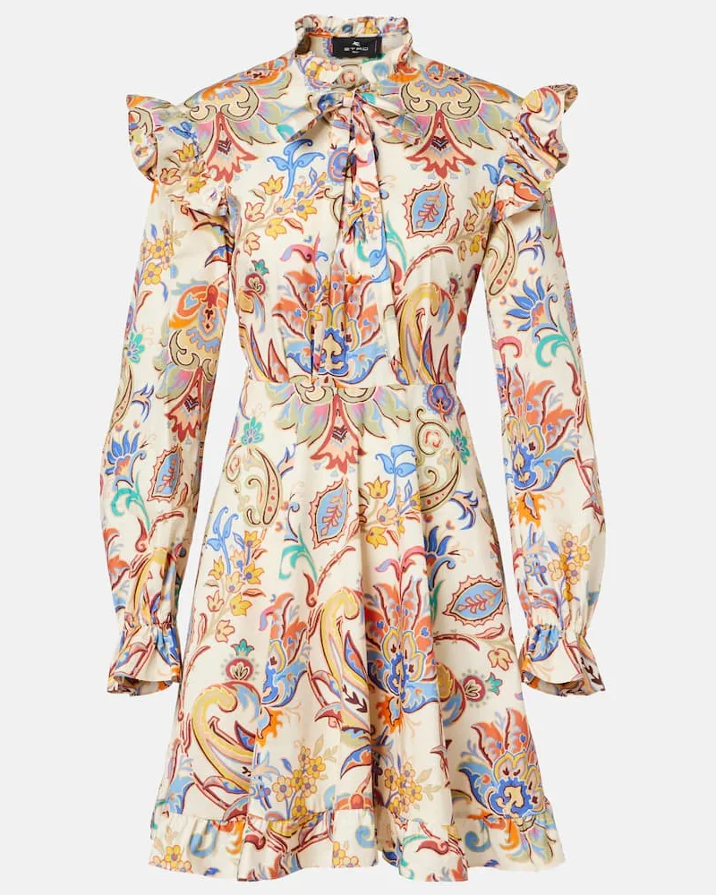 Etro Bedrucktes Minikleid aus Baumwolle Multicolor