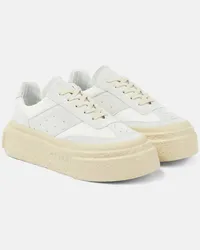 Maison Margiela Plateau-Sneakers aus Veloursleder Blau