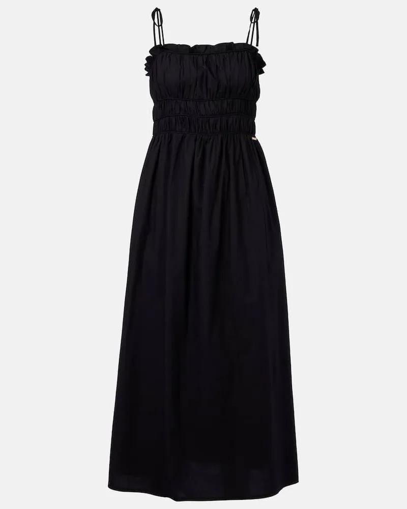 Melissa Odabash Midikleid Ophelia aus Baumwolle Schwarz