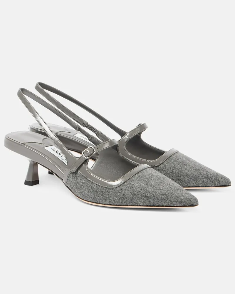 Jimmy Choo Slingback-Pumps Didi 45 aus Flanell Grau