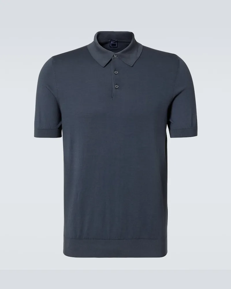Fedeli Polohemd aus Baumwolle Blau