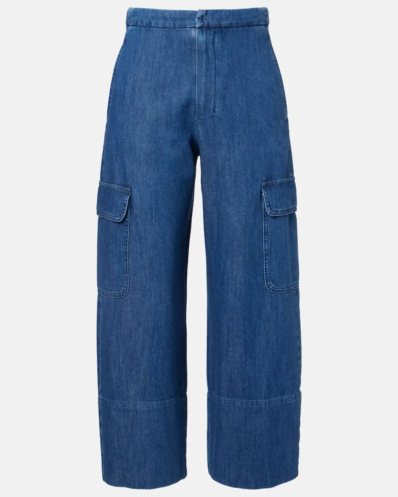 Max Mara Cropped Cargo-Jeans Blau
