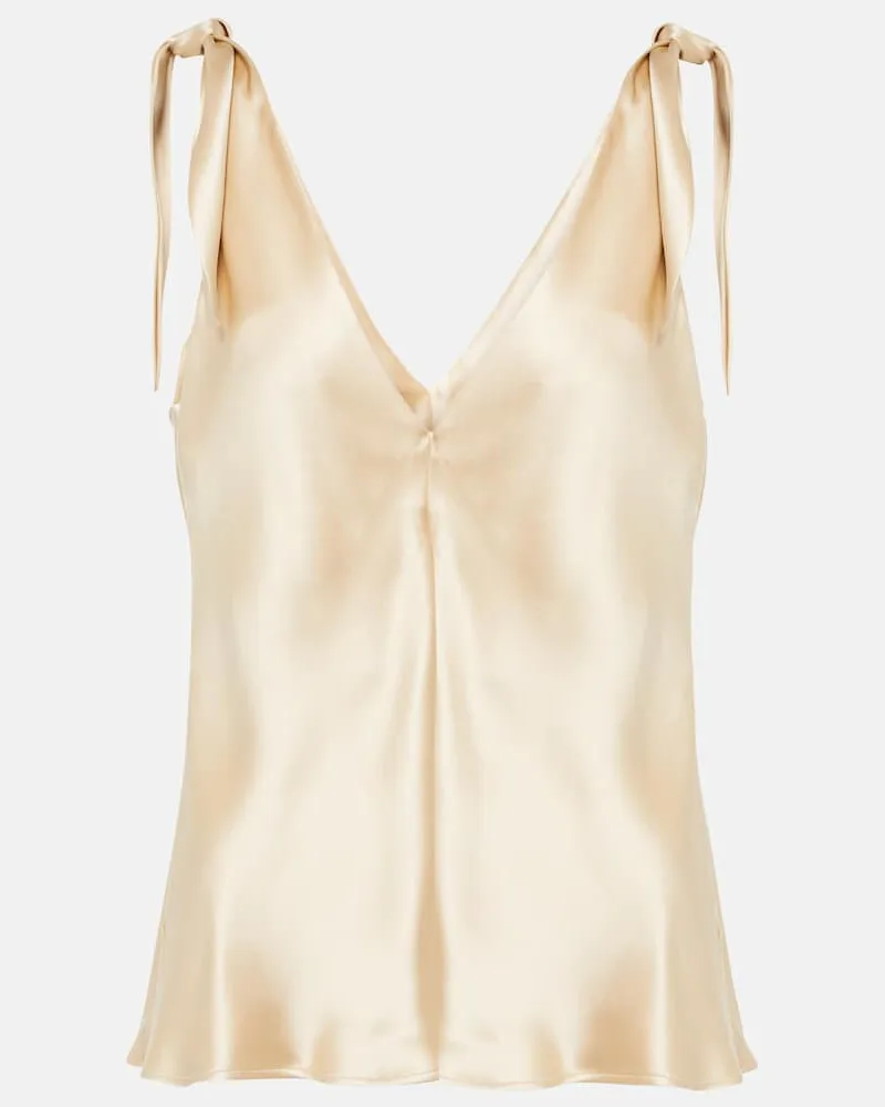 Gabriela Hearst Top Arrow aus Seide Beige