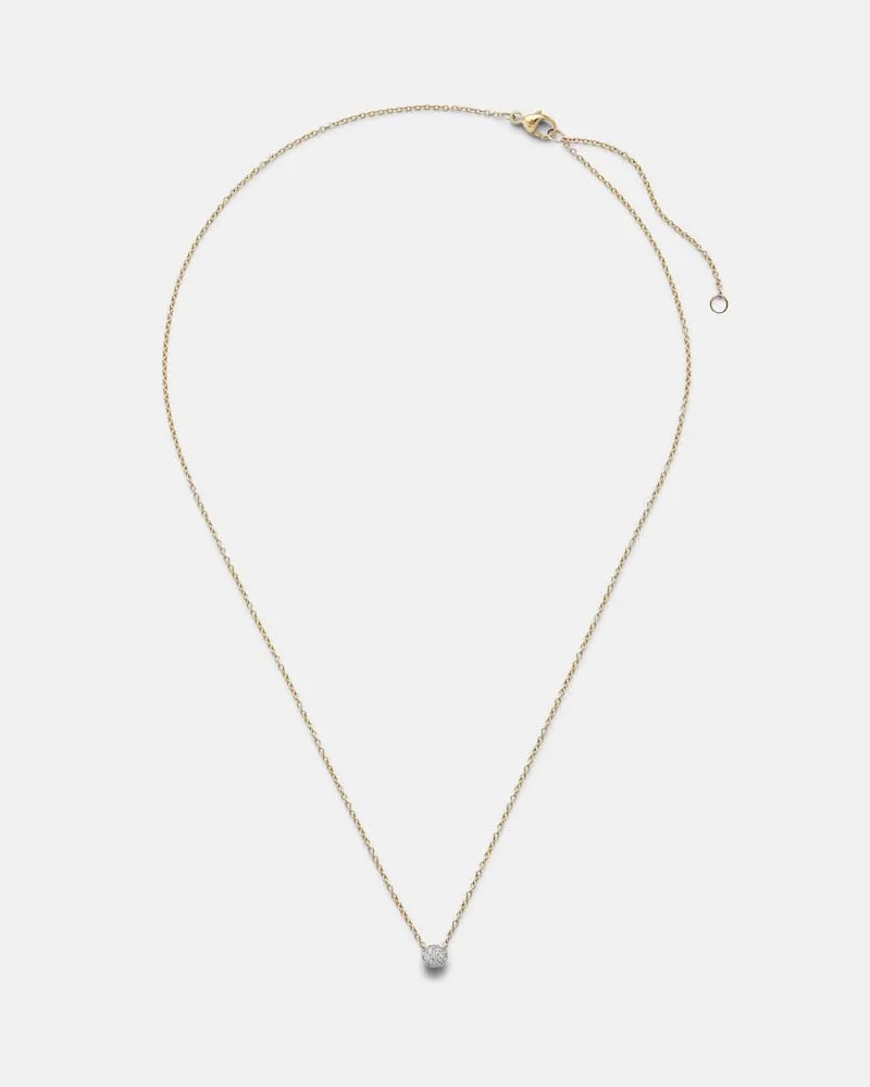 Stone & Strand Halskette Dainty Mirror Ball aus 10kt Gelbgold mit Diamanten Gold