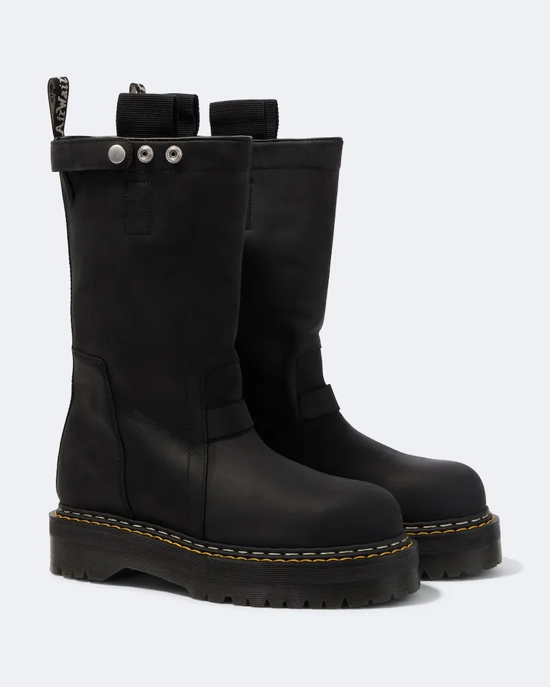 Rick Owens X Dr Martens DRKSHDW Plateau-Stiefel Quad Schwarz