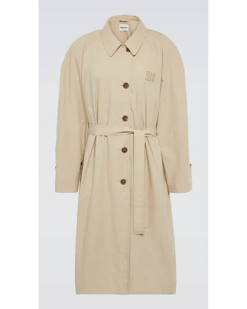Miu Miu Trenchcoat aus Baumwollgabardine Beige