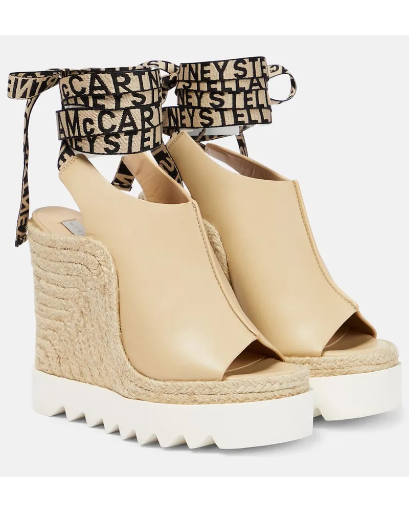 Stella McCartney Wedge-Sandalen Gaia aus Alter Mat Beige