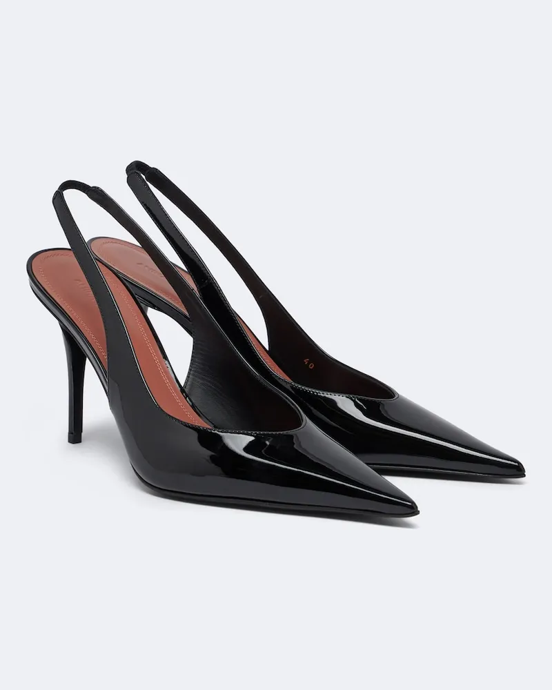 Amina Muaddi Slingback-Pumps Anok aus Lackleder Schwarz