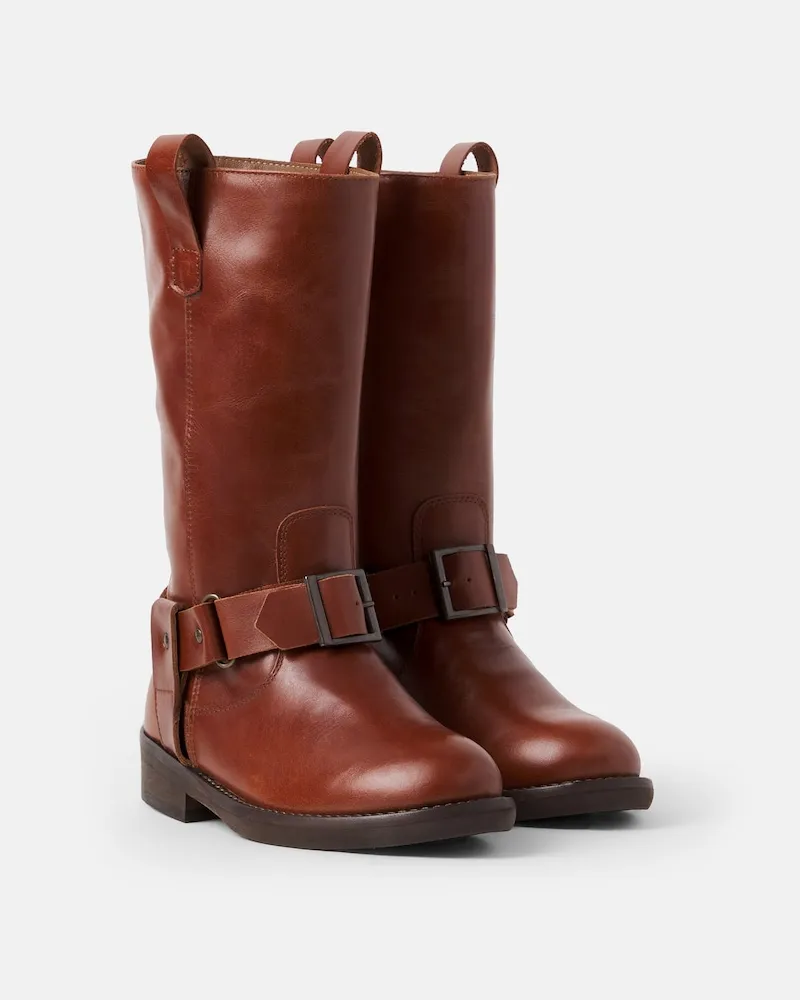 Pepe Jeans PèPè Verzierte Stiefel aus Leder Braun