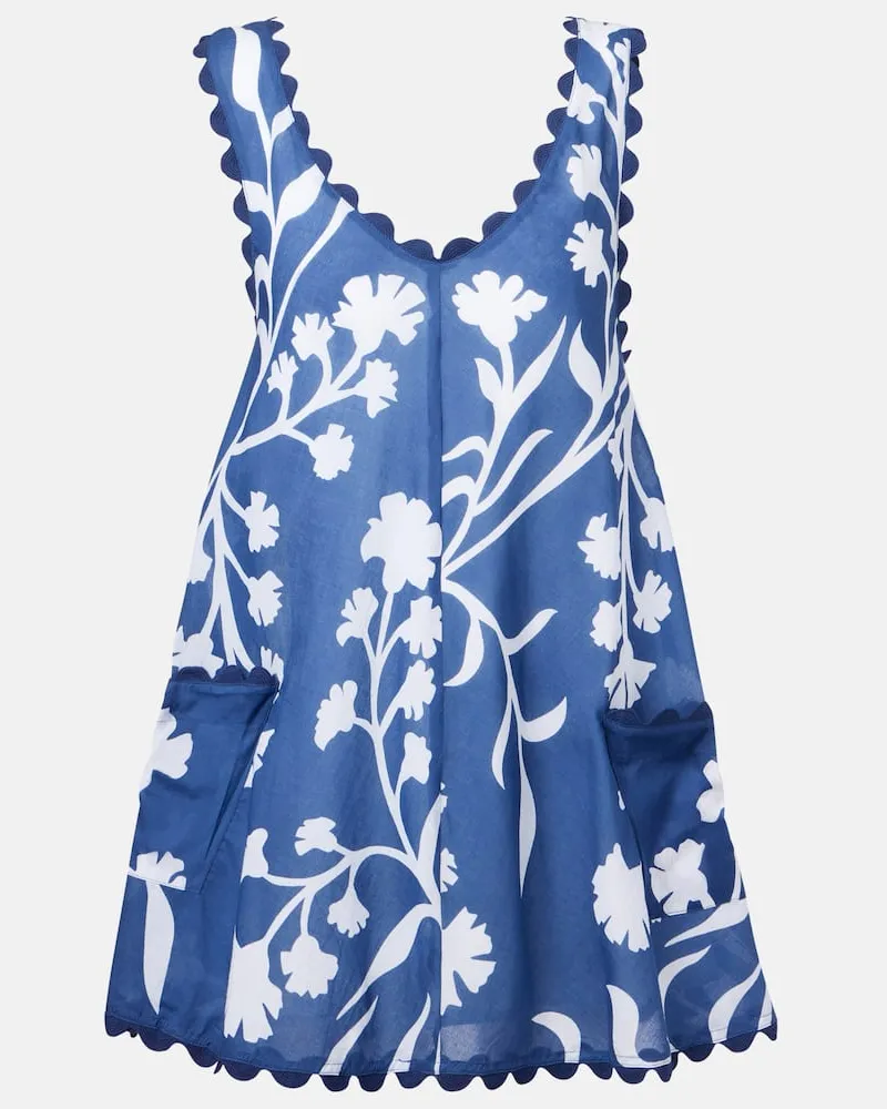 Juliet Dunn Minikleid aus Baumwolle Blau