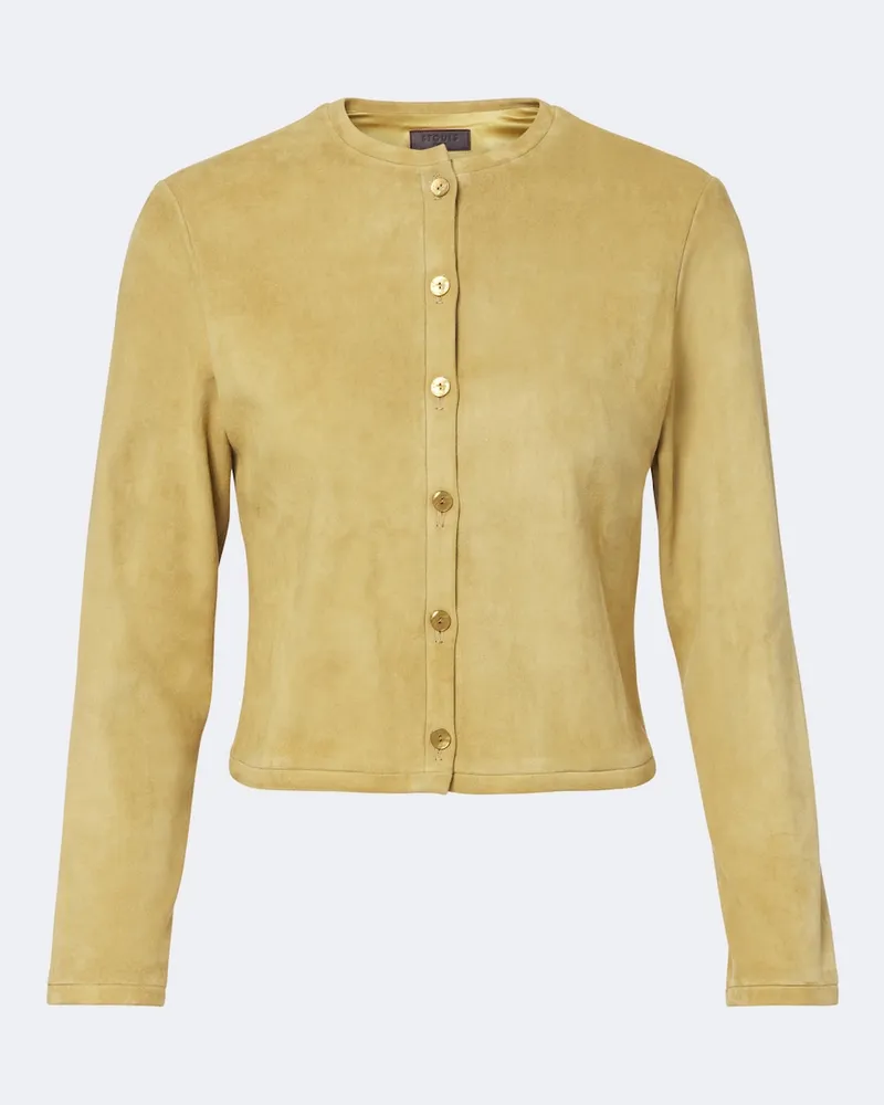 Stouls Cardigan Astrid aus Veloursleder Gelb