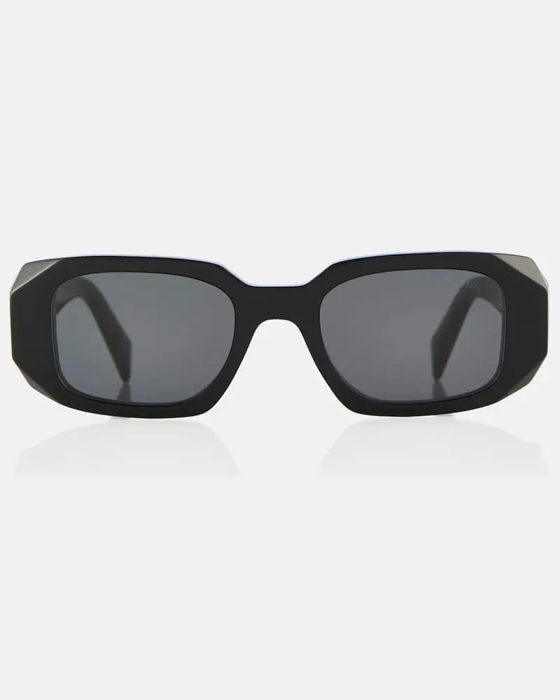 Prada Eckige Sonnenbrille Prada Symbole Schwarz