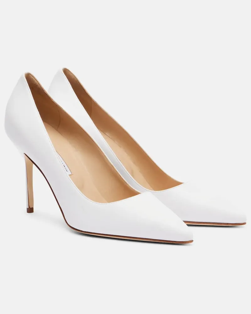 Manolo Blahnik Pumps BB 90 aus Leder Weiß