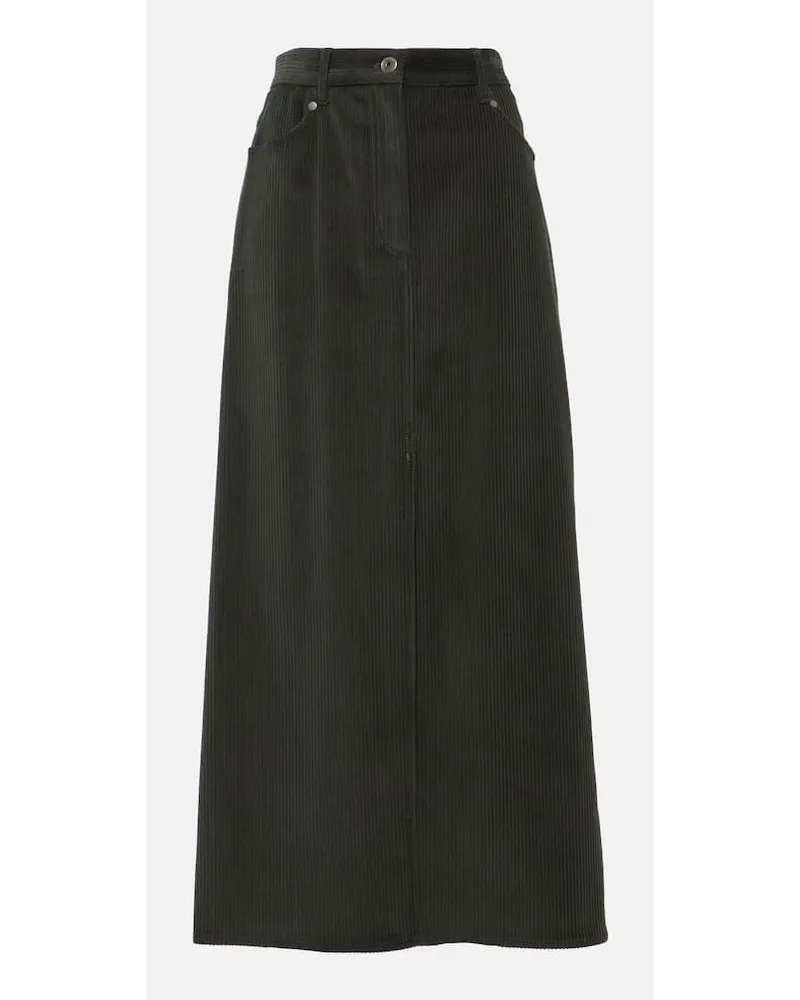 Brunello Cucinelli Maxirock aus Baumwoll-Cord Schwarz