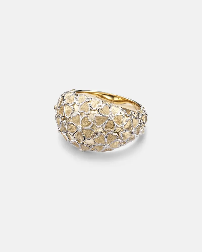 Yvonne Léon Yvonne Léon Ring Dôme Fleurie aus 9kt Gelb- und Weißgold (375/1000) mit Diamanten Gold