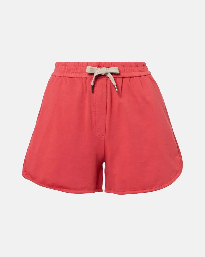 Brunello Cucinelli Shorts aus Baumwolle Rot