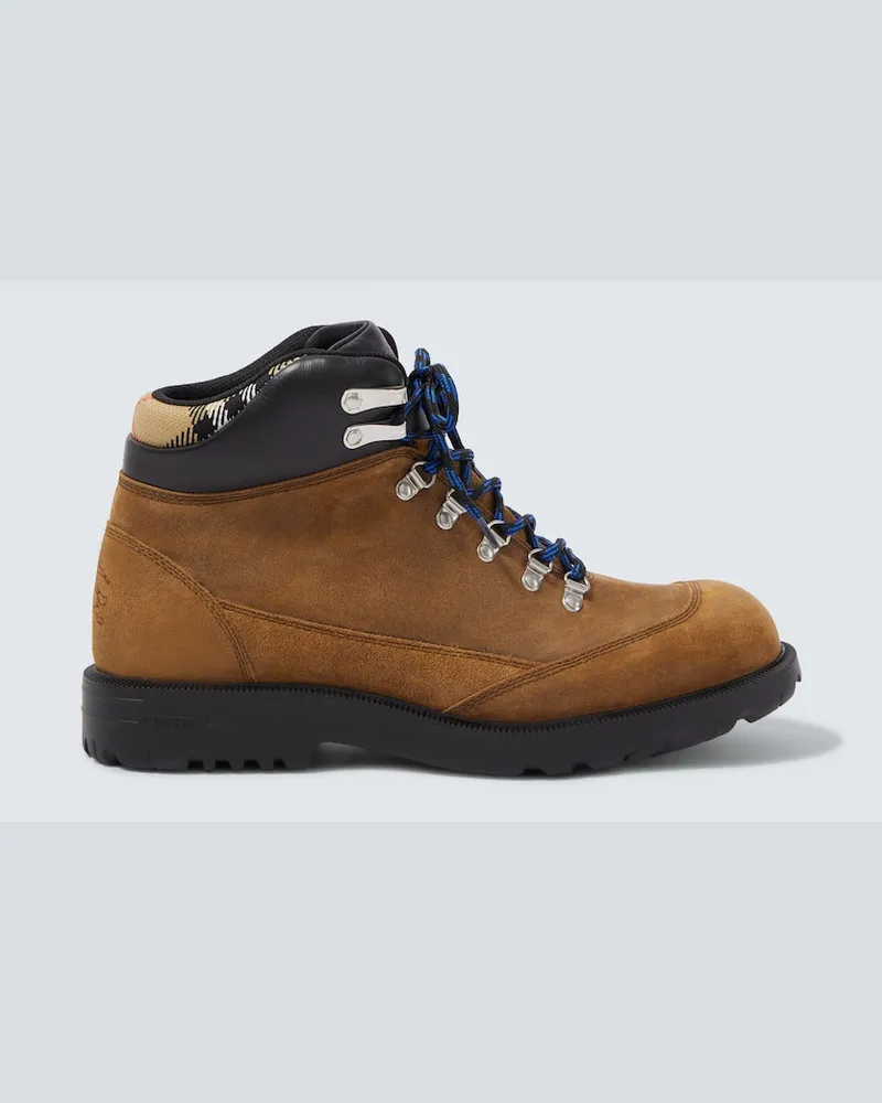 Burberry Schnürstiefel aus Veloursleder Braun