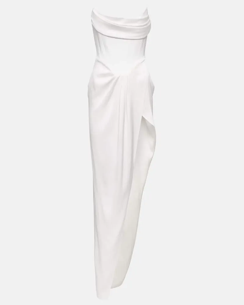 Alex Perry Bridal Robe aus Crêpe Weiß