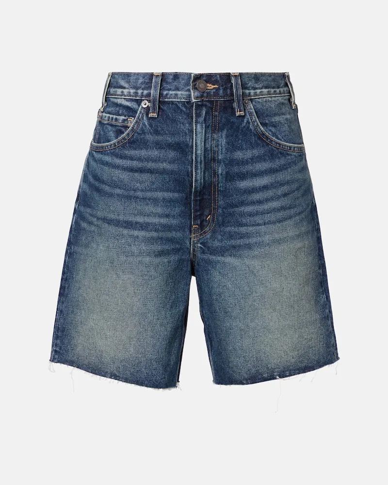 Nili Lotan Mid-Rise Jeansshorts Russel Blau
