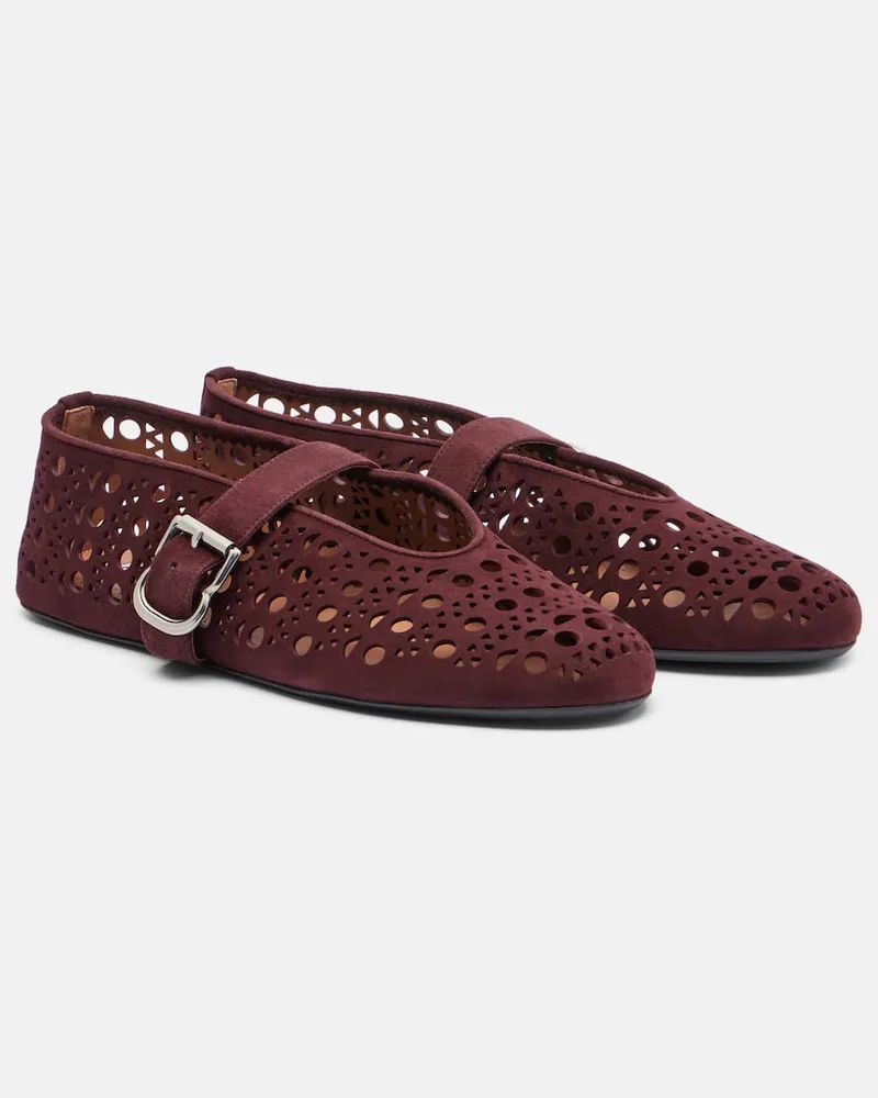 Alaïa Alaïa Ballerinas aus Kalbshaar Rosa