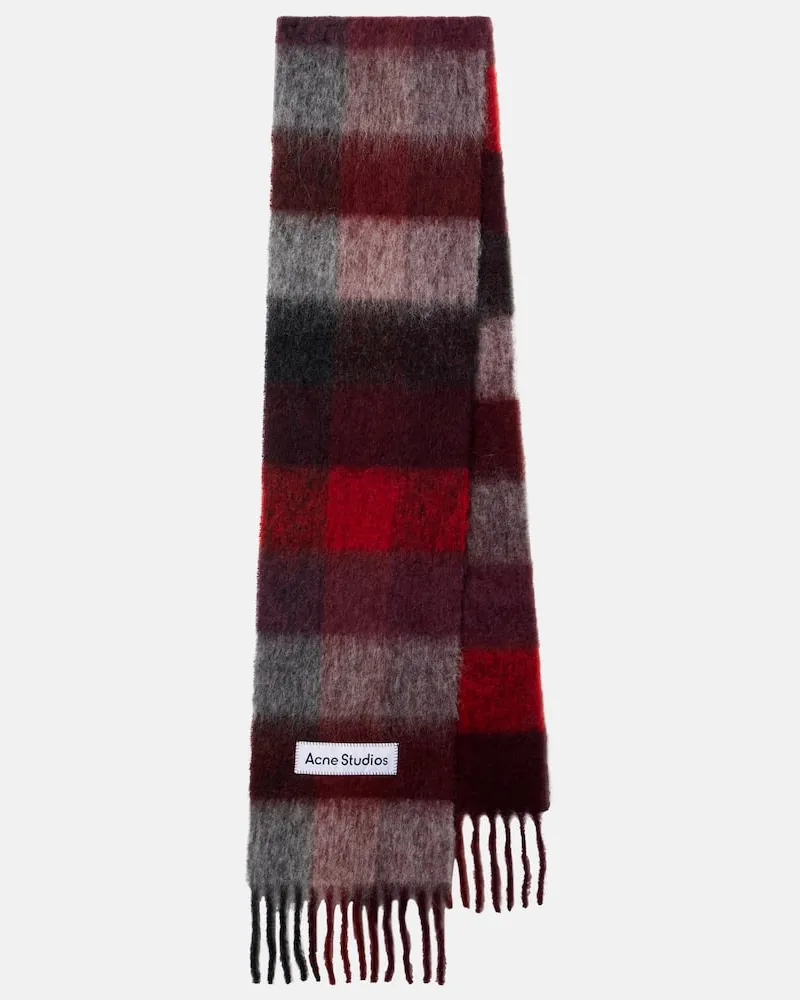 Acne Studios Schal aus einem Wollgemisch Rot