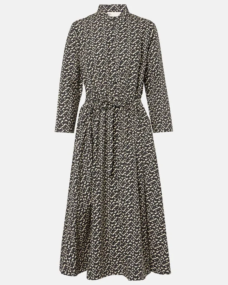 Tory Burch Hemdblusenkleid aus Baumwollpopeline Schwarz