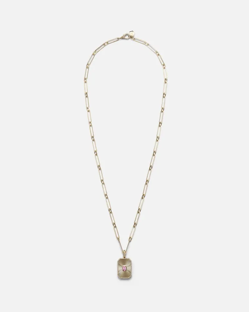 SHAY Halskette Radiant Deco aus 18kt Gelbgold mit Diamanten und Saphir Gold