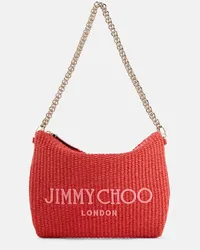 Jimmy Choo Schultertasche Callie aus Raffiabast Rot