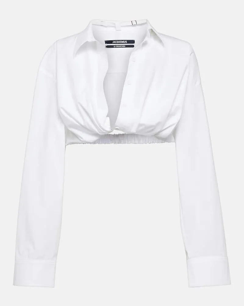 Jacquemus Cropped-Top La Chemise Bahia Weiß