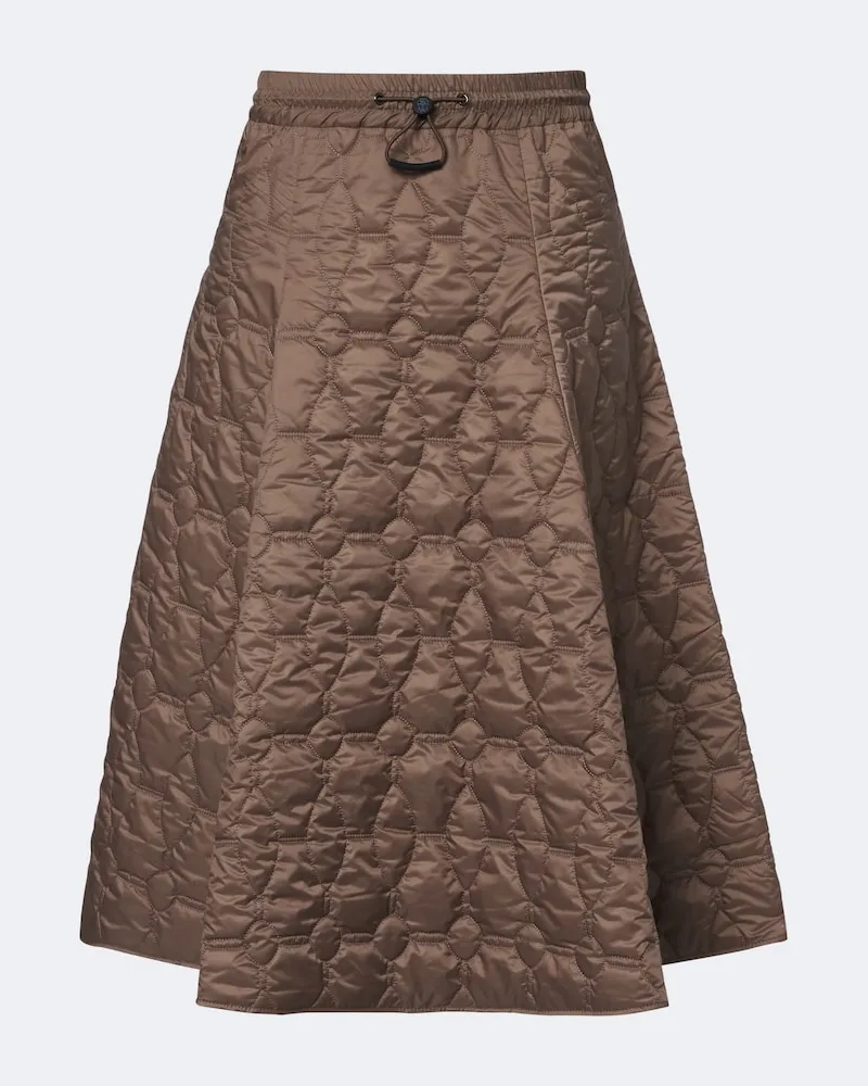 Brunello Cucinelli Wattierter Midirock Braun
