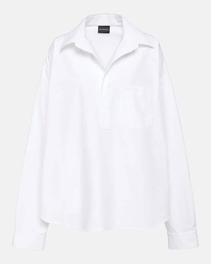 Balenciaga Oversize-Hemd aus Baumwollpopeline Weiß