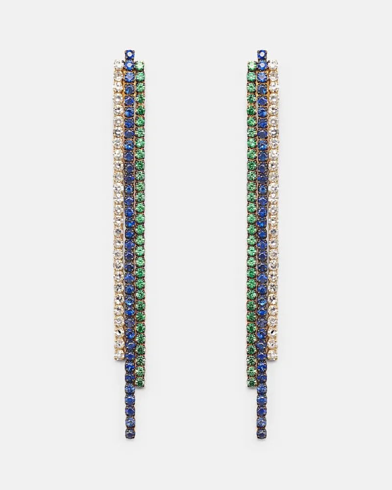 SHAY Ohrringe Triple Thread Drop aus 18kt Gelbgold mit Edelsteinen Multicolor