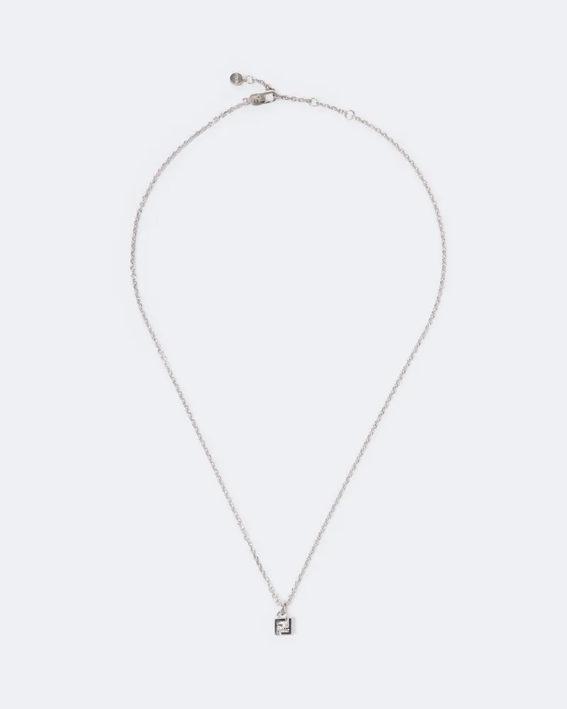 Fendi Halskette FF mit Kristall Silber