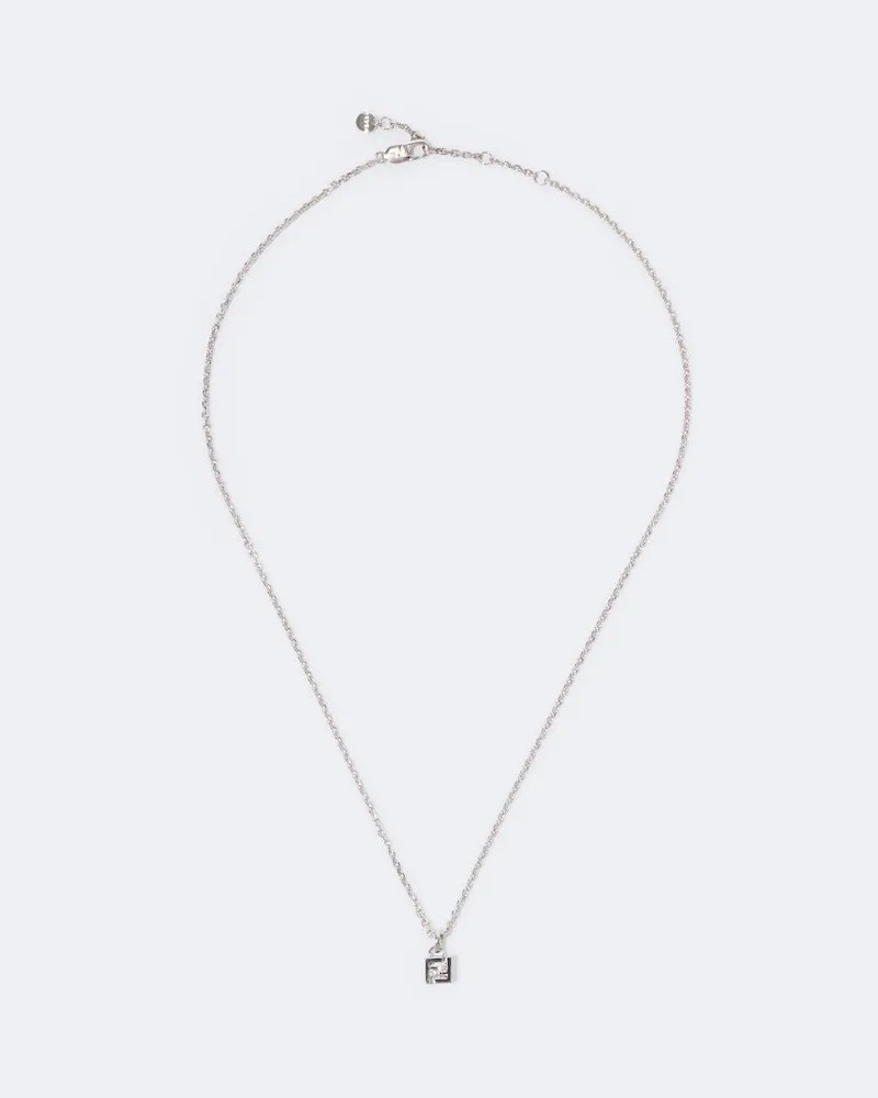 Fendi Halskette FF mit Kristall Silber