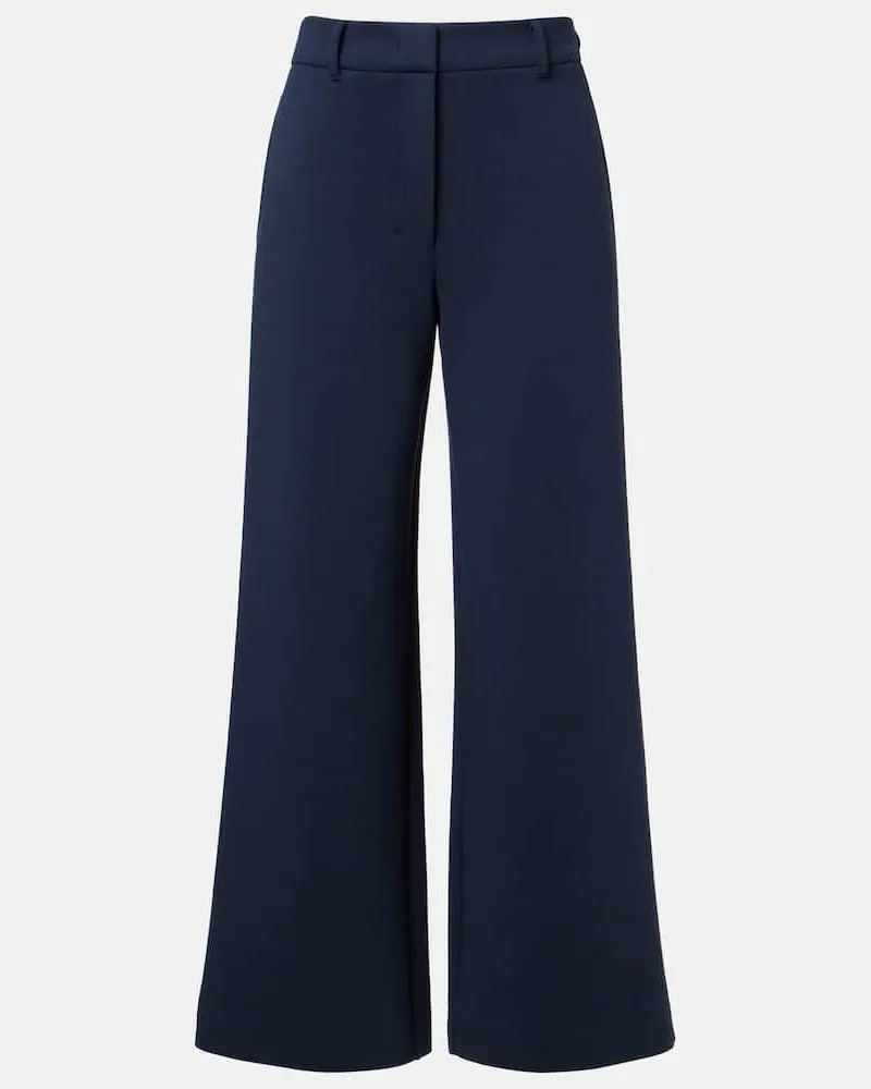 Max Mara Weite Hose Aerovia aus einem Baumwollgemisch Blau