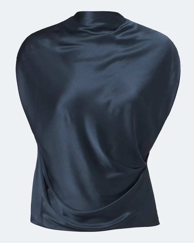 The Sei Top aus Seiden-Charmeuse Blau