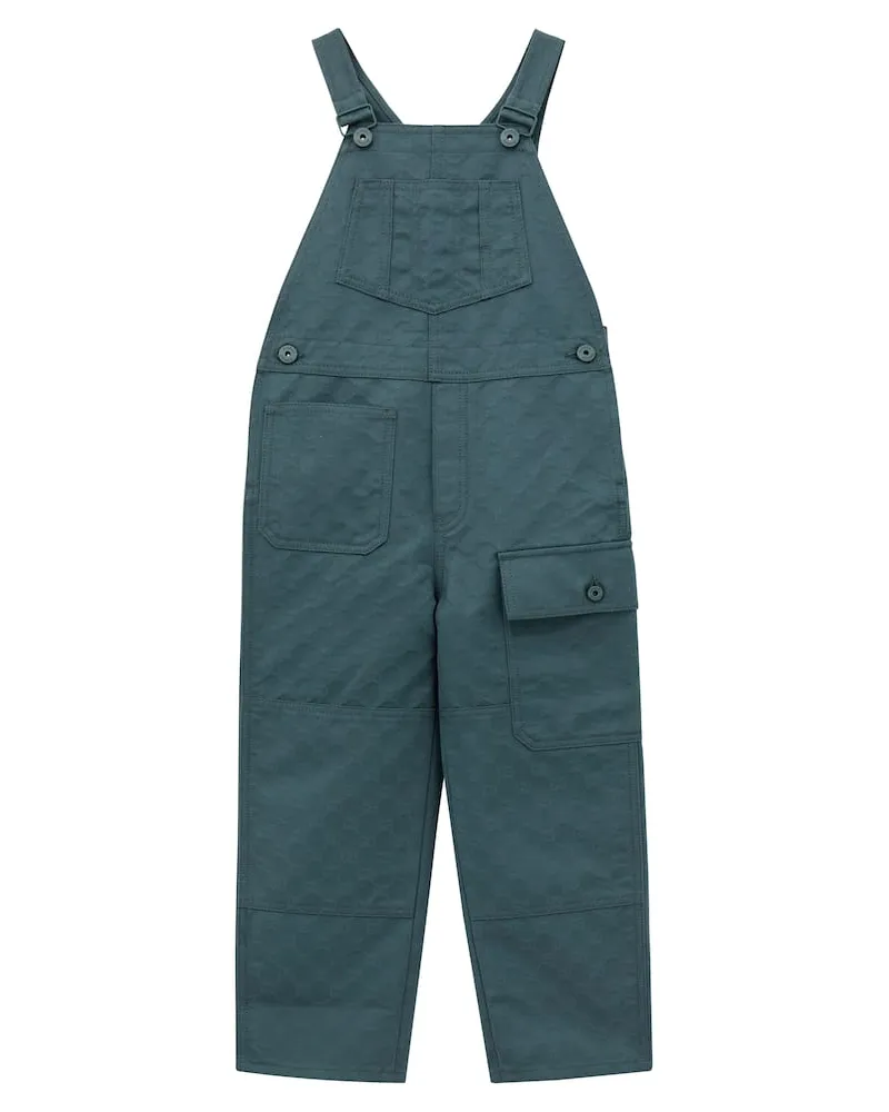 Gucci Latzhose GG aus Baumwoll-Gabardine Grün