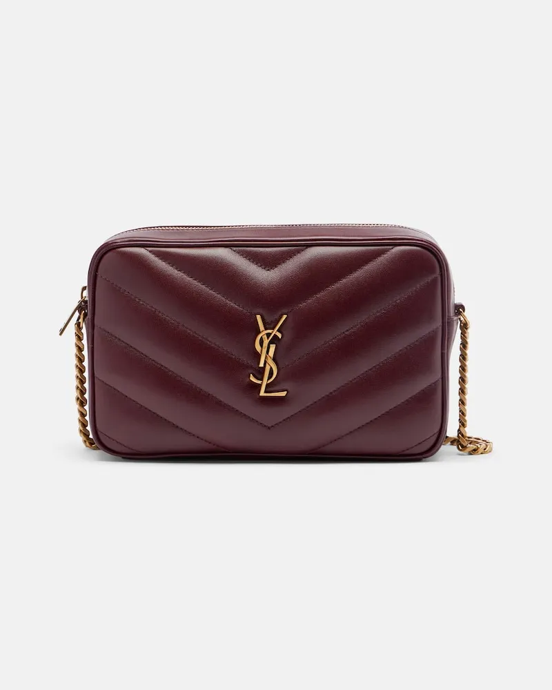 Saint Laurent Schultertasche Loulou Camera aus Leder Burgunderrot