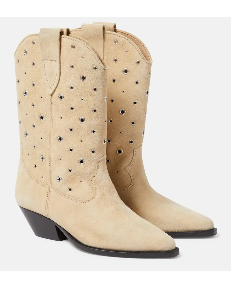 Isabel Marant Westernstiefel Duerto aus Veloursleder Beige