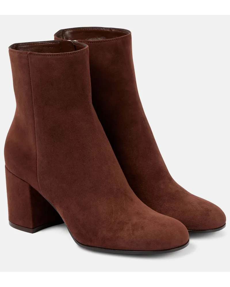 Gianvito Rossi Ankle Boots Joelle 70 aus Veloursleder Braun